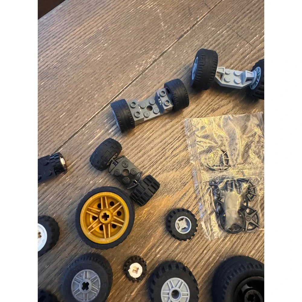 LEGO Wheels Tires Axles Vehicle Chassis Parts Mixed Bulk Lot
